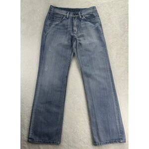 Helix Jeans Mens 32x34 Blue Denim Relaxed Straight Grunge Preppy Embroidered‎